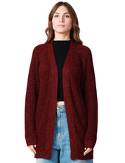 CARDIGAN DONNA KONTATTO RIBES A MANICA LUNGA CON TRAMA LUREX