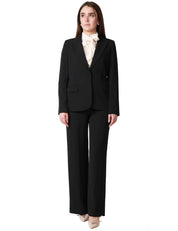 COMPLETO DONNA KONTATTO NERO GIACCA E PANTALONE PALAZZO IN TESSUTO FLUIDO