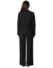 COMPLETO DONNA KONTATTO NERO GIACCA E PANTALONE PALAZZO IN TESSUTO FLUIDO