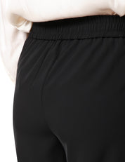 COMPLETO DONNA KONTATTO NERO GIACCA E PANTALONE PALAZZO IN TESSUTO FLUIDO