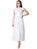 Abito midi donna liviana conti bianco con motivo plisseè