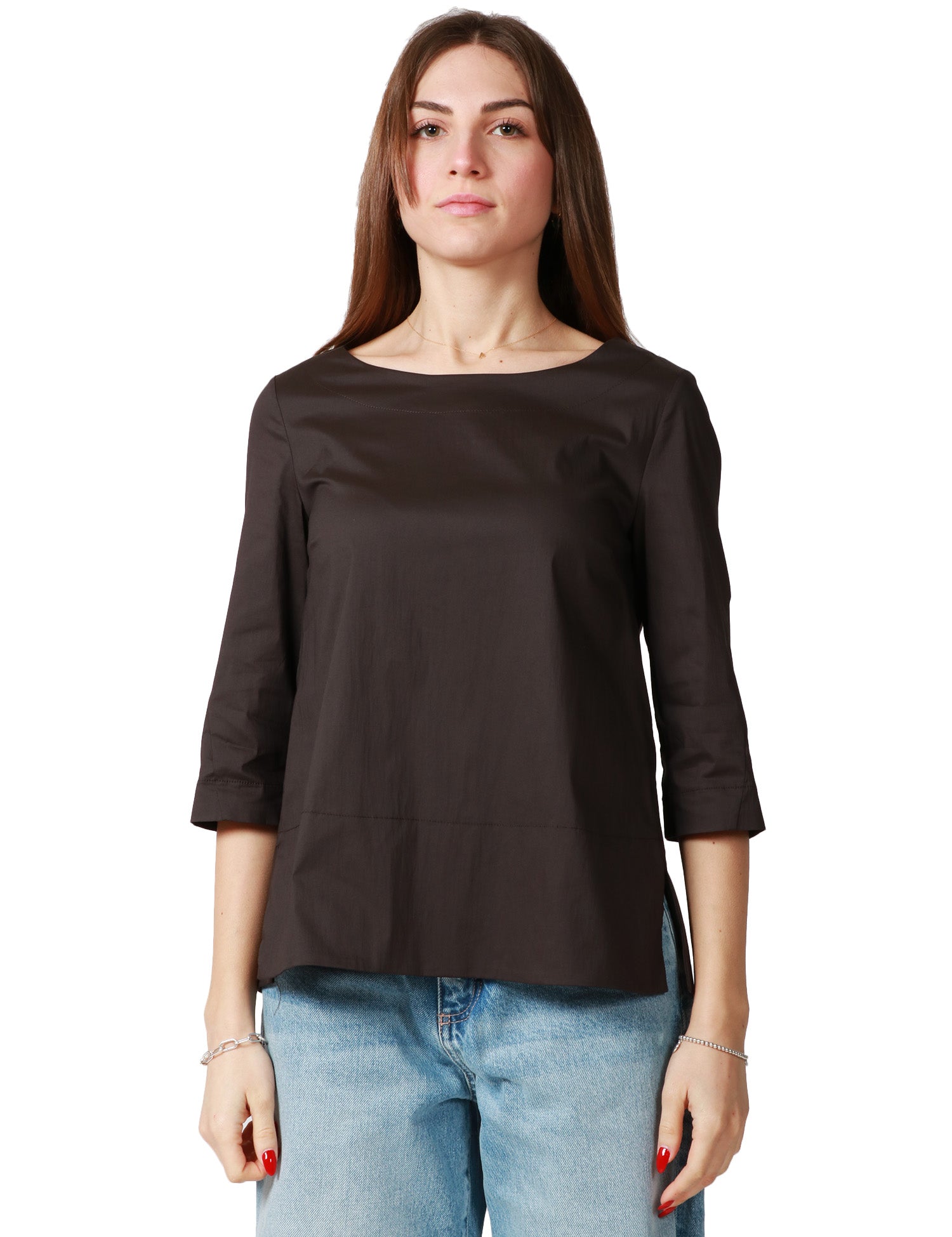BLUSA DONNA LIVIANA CONTI GIOVI MAGMA A MANICA 3/4 E SCOLLO A BARCA