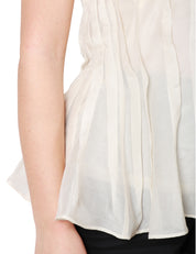 TOP DONNA LIVIANA CONTI BETULLA SMANICATO CON EFFETTO PLISSETTATO IN MISTO COTONE E SETA