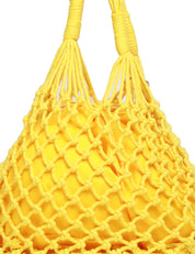BORSA DONNA MATINèE LIPARI MEDIUM GIALLA CON MOTIVO A RETE E DETTAGLIO LOGO IN METALLO