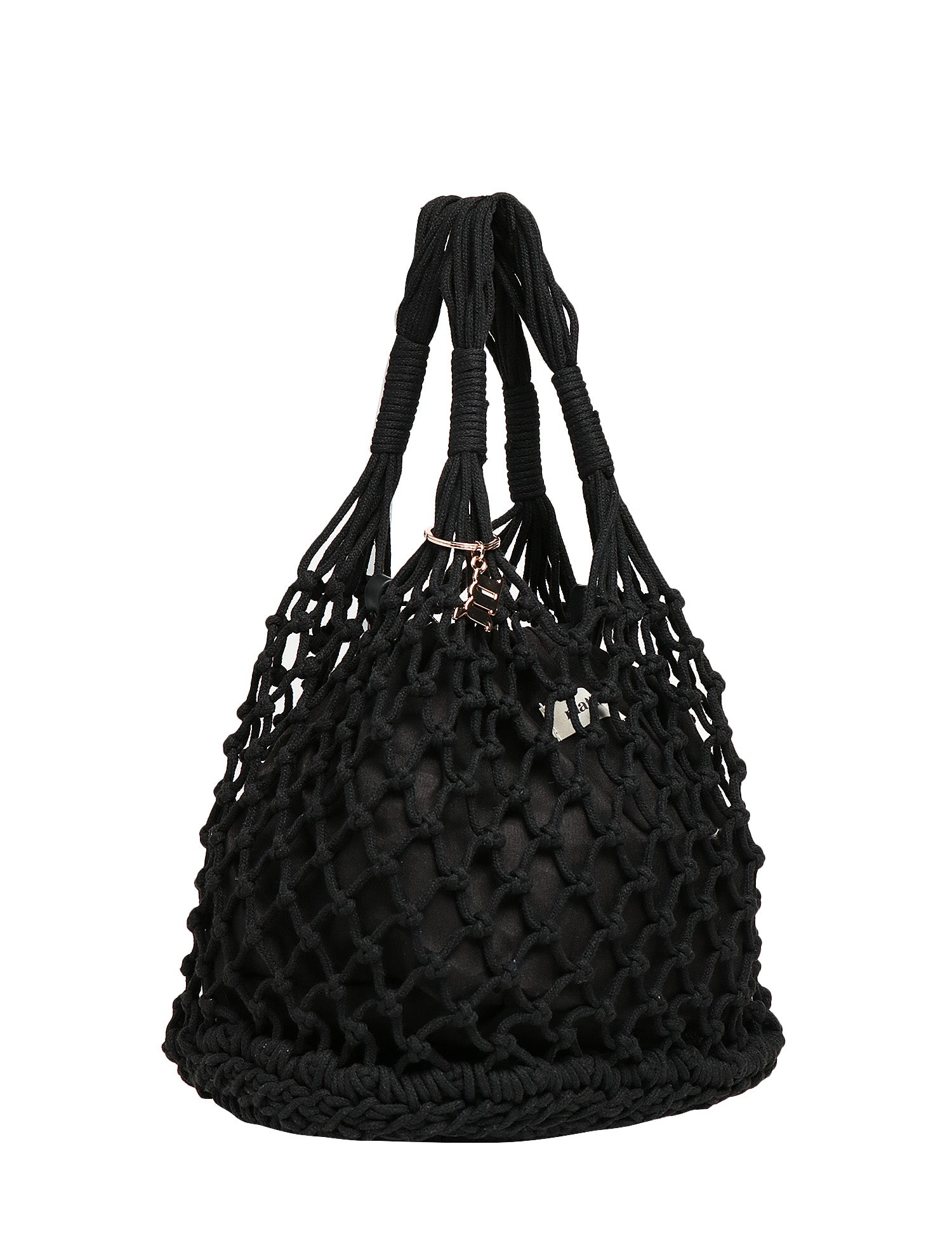 BORSA DONNA MATINèE LIPARI MEDIUM NERA CON DETTAGLIO LOGO IN METALLLO