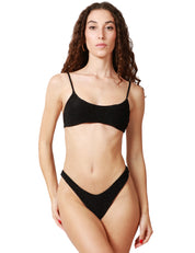 COSTUME MARE DONNA MATINèè DORA NERO LUREX DUE PEZZI IN TESSUTO LUREX