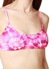 COSTUME MARE DONNA MATINèè DORA ROSA DUE PEZZI A FANTASIA TIE DYE