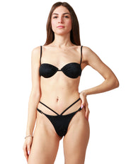 COSTUME MARE DONNA MATINèèMARINA NERO DUE PEZZI CON STRASS