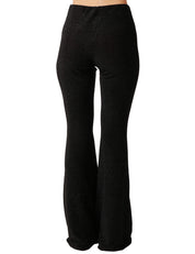 PANTALONE DONNA MATINèE SILVIA NERO IN LUREX ELASTICIZZATO A ZAMPA