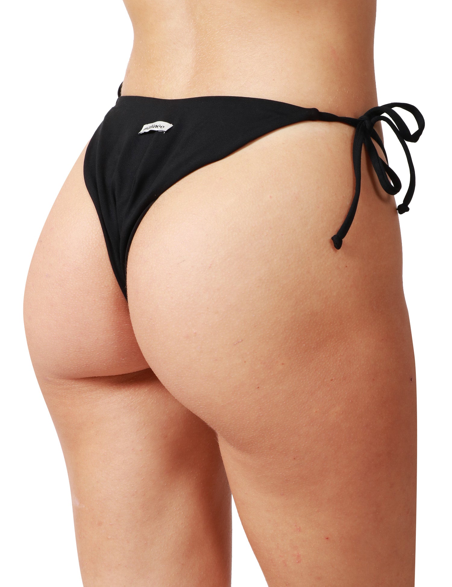 SLIP MARE DONNA MATINèE KATE NERO A BRASILIANA CON LACCETTI LATERALI