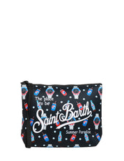 POCHETTE MC 2 SAINT BARTH NERA CON STAMPA WATCH BREAK IN GOMMA CLOROPRENE