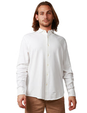 CAMICIA UOMO MC 2 SAINT BARTH AMALFI BIANCA IN JERSEY PIQUET