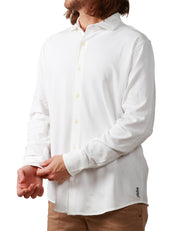 CAMICIA UOMO MC 2 SAINT BARTH AMALFI BIANCA IN JERSEY PIQUET