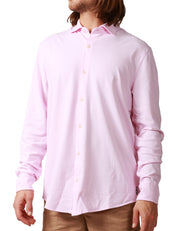 CAMICIA UOMO MC 2 SAINT BARTH AMALFI ROSA IN JERSEY PIQUET