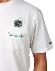 T-SHIRT UOMO MC2 SAINT BARTH AUSTIN BIANCA CON TASCHINO SUL PETTO E RICAMO"STARDUCKS"