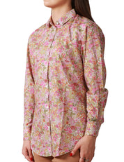 CAMICIA DONNA MC2 SAINT BARTH BRIGITTE MILITARE A STAMPA FLOREALE 100%COTONE