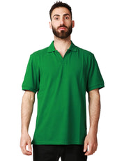 POLO UOMO MC 2 SAINT BARTH CAHRLES VERDE A MEZZA MANICA IN PIQUET DI COTONE CON RICAMO LOGO SULLA MANICA
