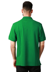 POLO UOMO MC 2 SAINT BARTH CAHRLES VERDE A MEZZA MANICA IN PIQUET DI COTONE CON RICAMO LOGO SULLA MANICA