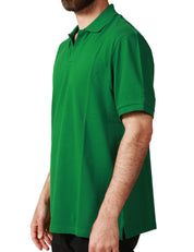 POLO UOMO MC 2 SAINT BARTH CAHRLES VERDE A MEZZA MANICA IN PIQUET DI COTONE CON RICAMO LOGO SULLA MANICA
