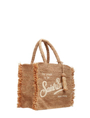 BORSA DONNA MC 2 SAINT BARTH COLETTE BEIGE IN RAFIA CON RICAMO LOGO E MANICI