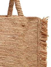 BORSA DONNA MC 2 SAINT BARTH COLETTE BEIGE IN RAFIA CON RICAMO LOGO E MANICI
