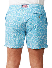 COSTUME MARE UOMO MC 2 SAINT BARTH COMFORT CELESTE CON STAMPA CONCHIGLIE TROPICALI IN TESSUTO LEGGERO