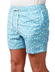 COSTUME MARE UOMO MC 2 SAINT BARTH COMFORT CELESTE CON STAMPA CONCHIGLIE TROPICALI IN TESSUTO LEGGERO