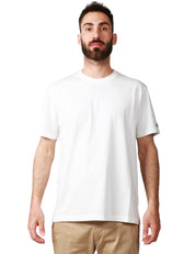 T-SHIRT UOMO MC 2 SAINT BARTH DOVER BIANCA GIROCOLLO IN PURO COTONE CON RICAMO LOGO SULLA MANICA SINISTRA