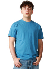 T-SHIRT UOMO MC 2 SAINT BARTH DOVER CELESTE GIROCOLLO CON RICAMO LOGO IN TONO SULLA MANICA
