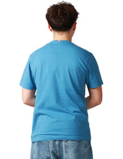 T-SHIRT UOMO MC 2 SAINT BARTH DOVER CELESTE GIROCOLLO CON RICAMO LOGO IN TONO SULLA MANICA
