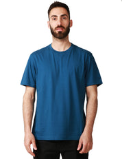 T-SHIRT UOMO MC 2 SAINT BARTH BLU IN JERSEY DI COTONE CON RICAMO LOGO SULLA MANICA