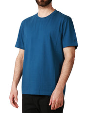 T-SHIRT UOMO MC 2 SAINT BARTH BLU IN JERSEY DI COTONE CON RICAMO LOGO SULLA MANICA