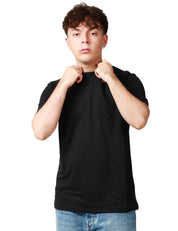 T-SHIRT UOMO MC 2 SAINT BARTH ECSTASEA NERA IN LINO CON RICAMO LOGO SULLA MANICA