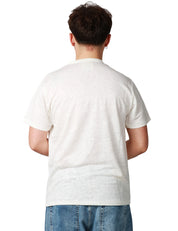 T-SHIRT UOMO MC 2 SAINT BARTH BIANCA ECSTASEA GIROCOLLO IN LINO CON RICAMO LOGO SULLA MANICA