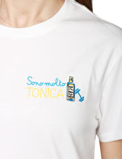 T-SHIRT DONNA MC2 SAINT BARTH BIANCA CON RICAMO SUL CUORE "SONO MOLTO TONICA"