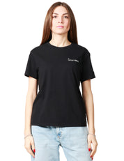 T-SHIRT DONNA MC2 SAINT BARTH NERA GIROCOLLO IN JERSEY CON SCRITTA SUL CUORE "SONO NERA"