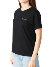 T-SHIRT DONNA MC2 SAINT BARTH NERA GIROCOLLO IN JERSEY CON SCRITTA SUL CUORE "SONO NERA"