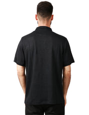 POLO UOMO MC 2 SAINT BARTH FRASER NERA SENZA BOTTONI 100%LINO