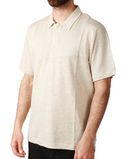POLO UOMO MC 2 SAINT BARTH FRASER GRAIN A MEZZA MANICA SENZA BOTTONI 100%LINO