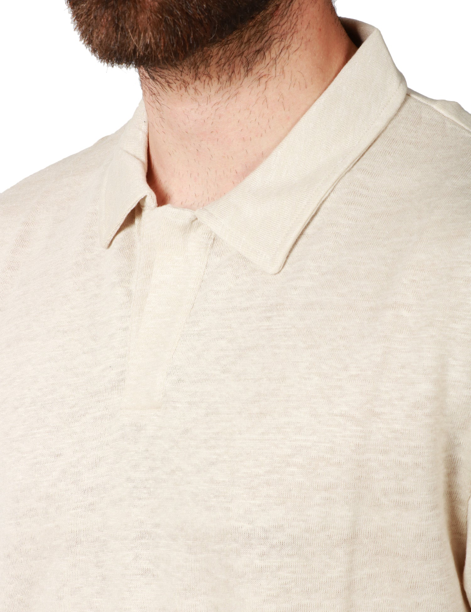 POLO UOMO MC 2 SAINT BARTH FRASER GRAIN A MEZZA MANICA SENZA BOTTONI 100%LINO
