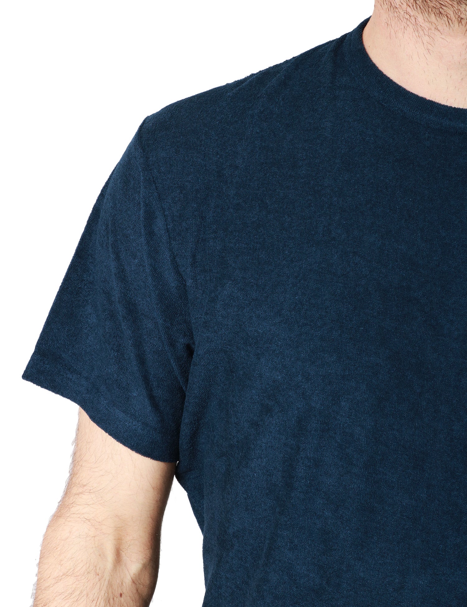 T-SHIRT UOMO MC 2 SAINT BARTH GARY BLU NAVI IN SPUGNA LEGGERA CON RICAMO LOGO SUL PETTO