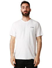 T-SHIRT UOMO MC 2 SAINT BARTH GARY BIANCA IN TESSUTO DI SPUGNA LEGGERO CON RICAMO LOGO SUL PETTO