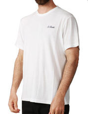 T-SHIRT UOMO MC 2 SAINT BARTH GARY BIANCA IN TESSUTO DI SPUGNA LEGGERO CON RICAMO LOGO SUL PETTO
