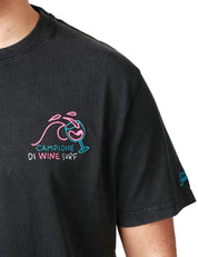 T-SHIRT UOMO MC 2 SAINT BARTH JACK NERA CON RICAMO "CAMPIONE DI WINE SURF"