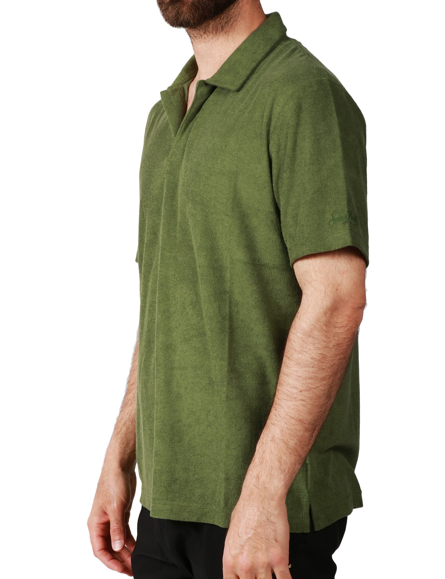 POLO UOMO MC 2 SAINT BARTH JEREMY MILITARE A MEZZA MANICA IN TESSUTO TERRY ULTRALEGGERO