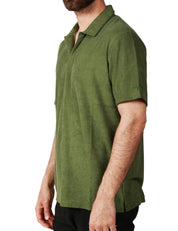 POLO UOMO MC 2 SAINT BARTH JEREMY MILITARE A MEZZA MANICA IN TESSUTO TERRY ULTRALEGGERO