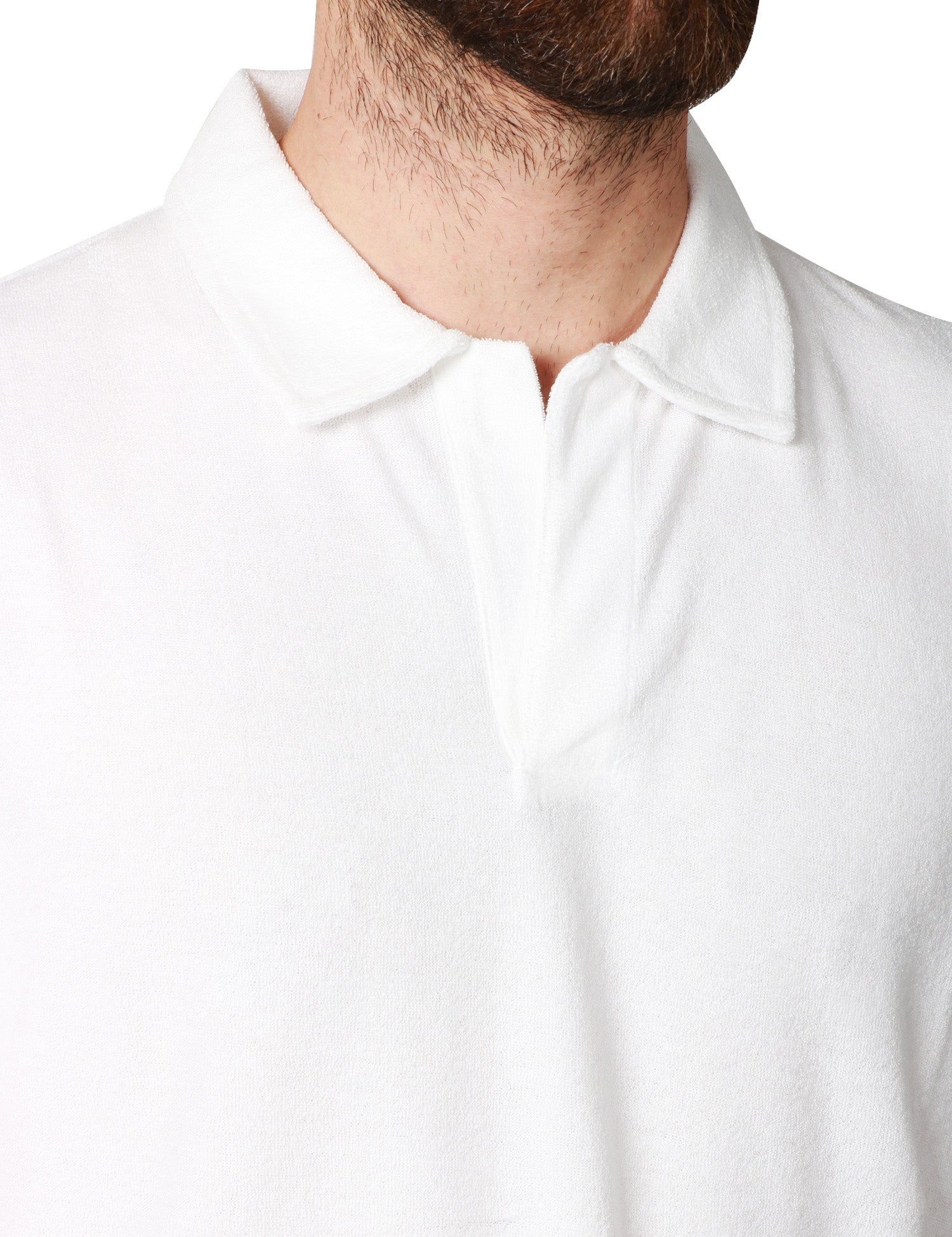 POLO UOMO MC 2 SAINT BARTH JEREMY BIANCA A MEZZA MANICA IN TESSUTO TERRY CON RICAMO LOGO SULLA MANICA
