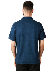 POLO UOMO MC 2 SAINT BARTH JEREMY BLU A MEZZA MANICA IN TESSUTO TERRY CON RICAMO LOGO SULLA MANICA