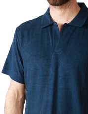 POLO UOMO MC 2 SAINT BARTH JEREMY BLU A MEZZA MANICA IN TESSUTO TERRY CON RICAMO LOGO SULLA MANICA