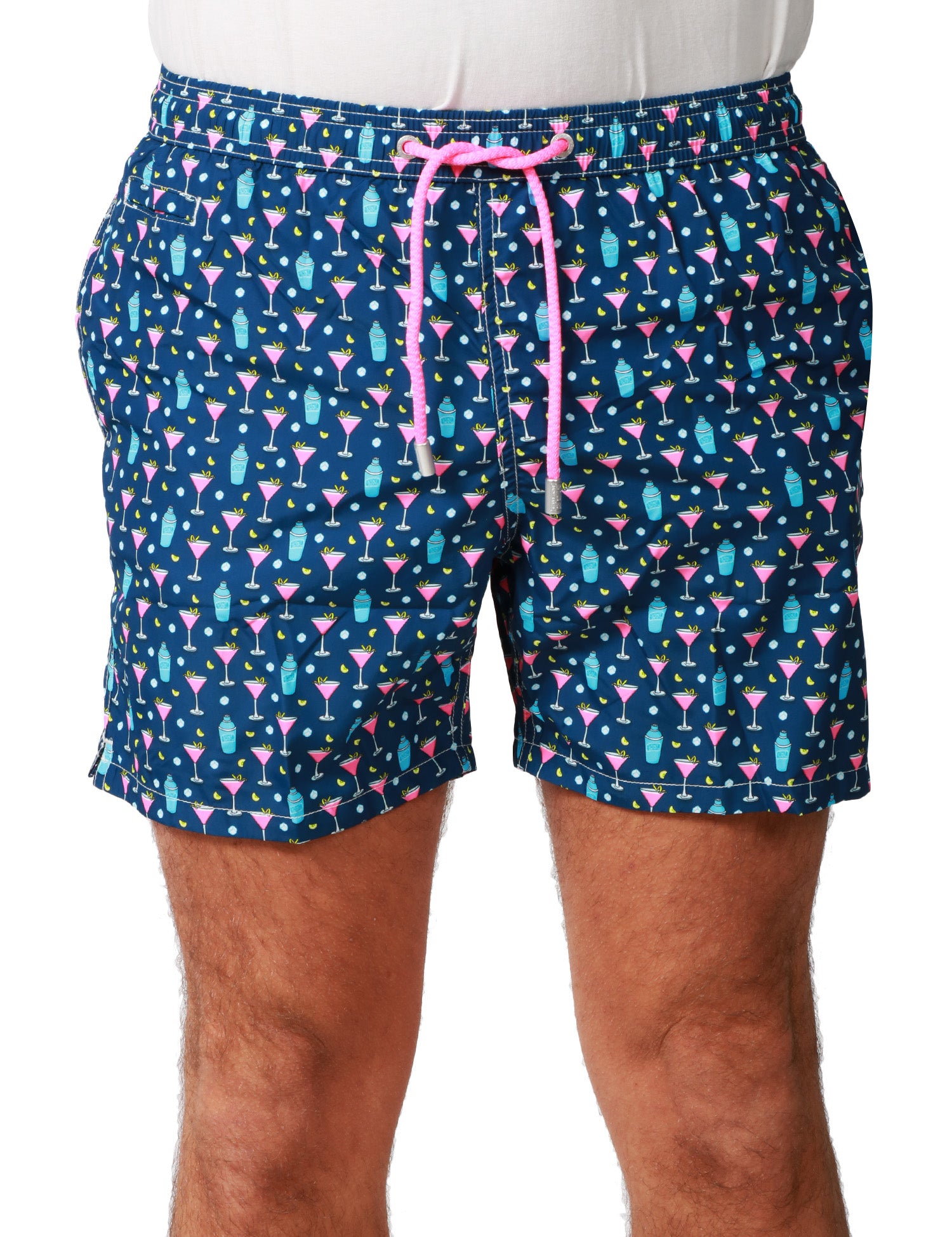 COSTUME MARE UOMO MC 2 SAINT BARTH BLU CON STAMPA COCKTAIL IN TESSUTO LEGGERO